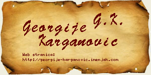Georgije Karganović vizit kartica